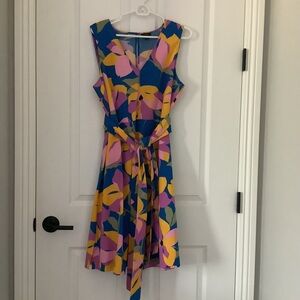 Ann Taylor Pink and Yellow Asymmetrical Sundress